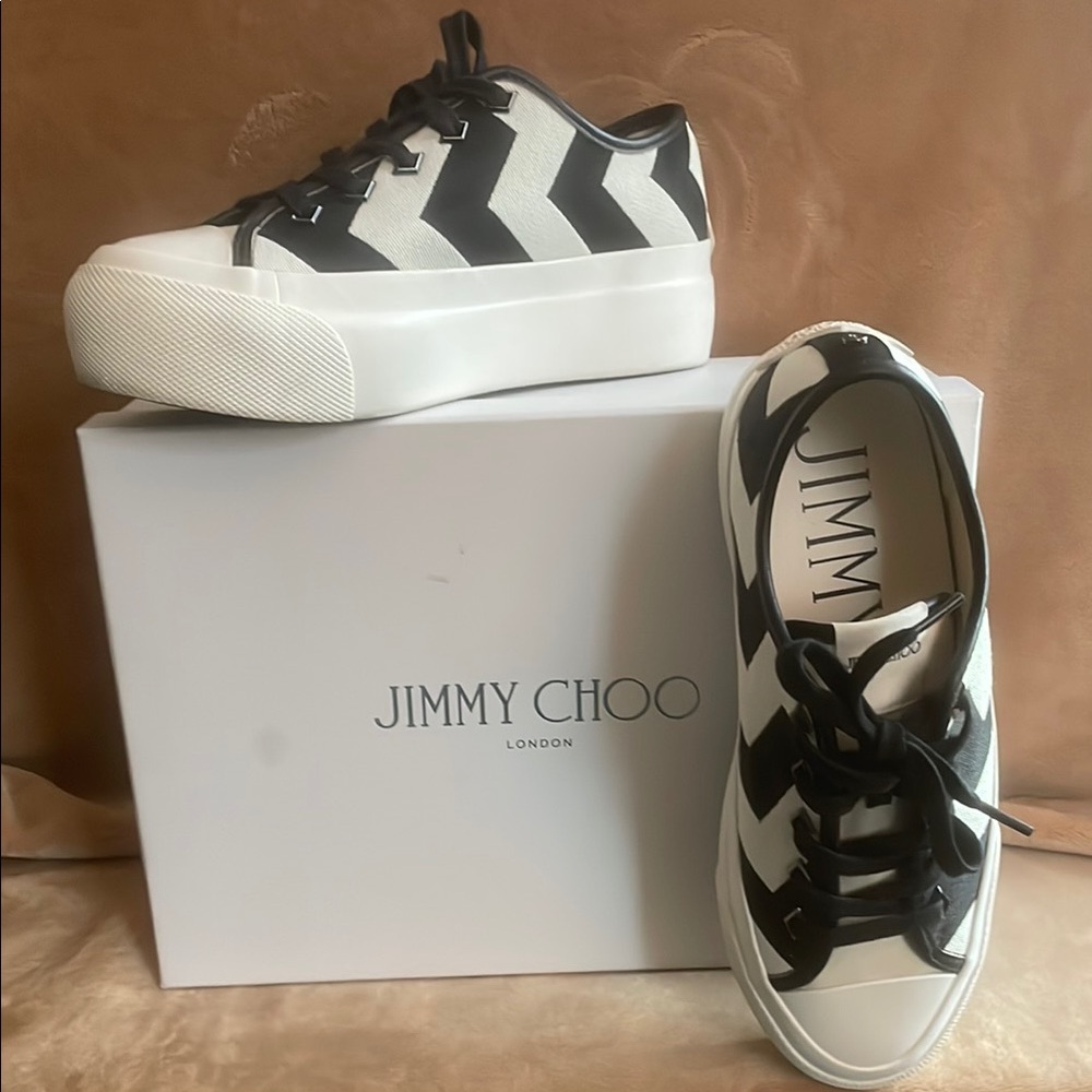 Jimmy Choo Black and White Sneakers